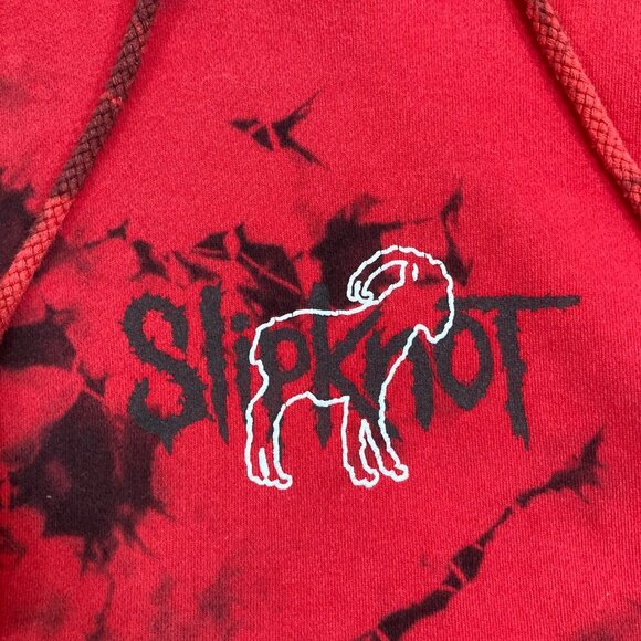 Brooklyn Projects Slipknot Tie Dye Hoodie Men's Small Red Pullover Made in USA - Picture 4 of 10